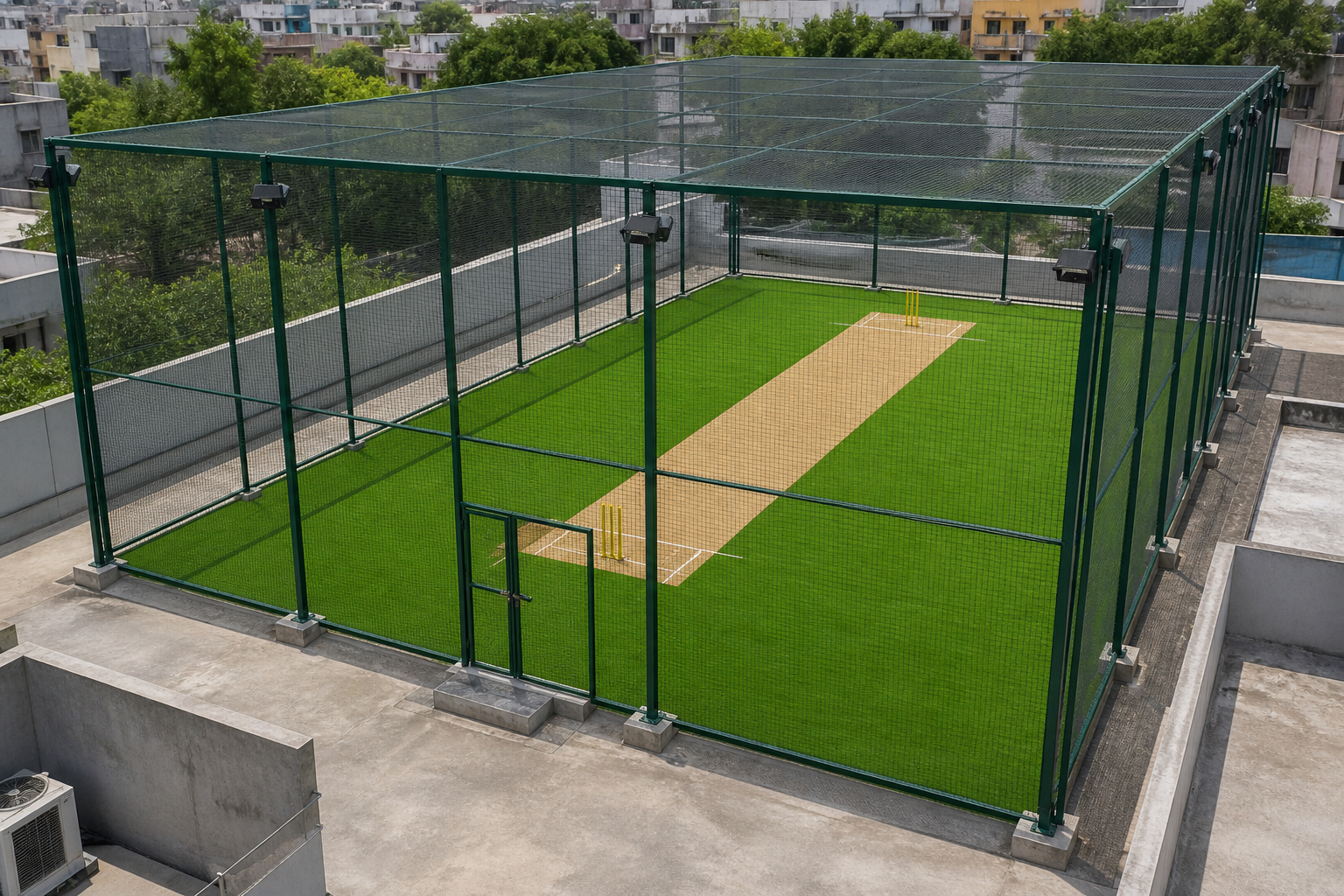 Box Cricket Court Setup Hyderabad — Aerial View