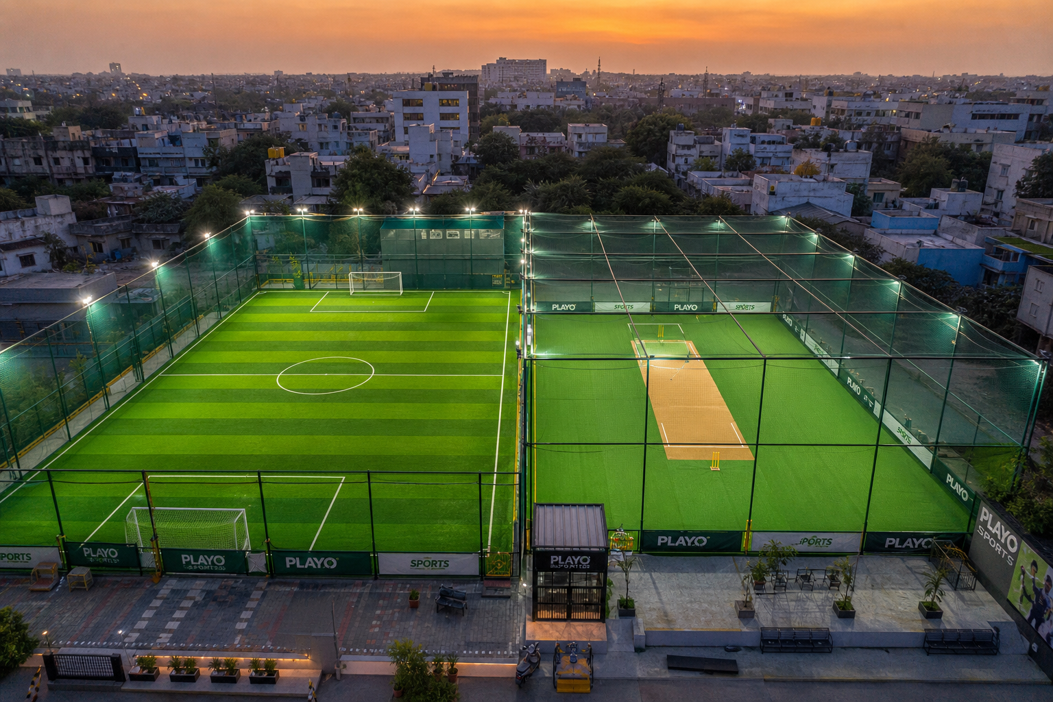 Sports Complex — Football Turf and Box Cricket Together